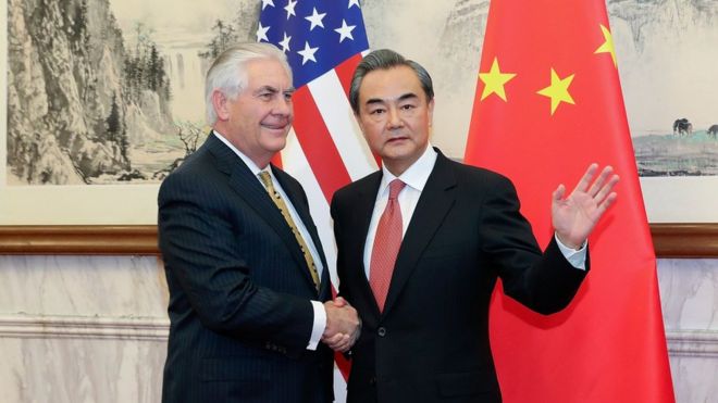  美国务卿蒂勒森访华：中美关系非常积极 不对抗不冲突