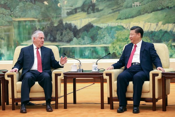  蒂勒森与习近平会面，强调美中合作