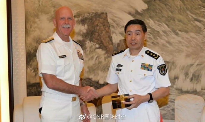  中国海军司令晤美太平洋舰队司令 谈南海问题