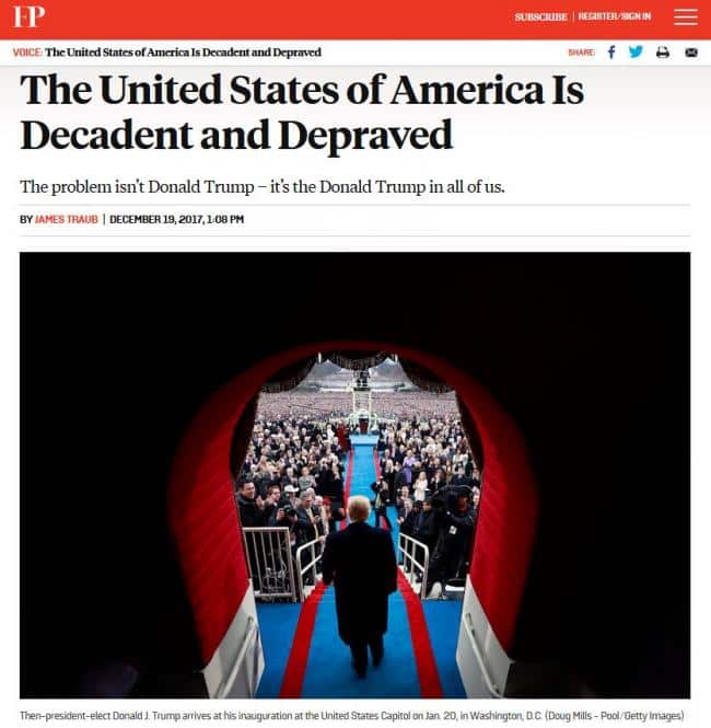  堕落失道的美利坚合众国