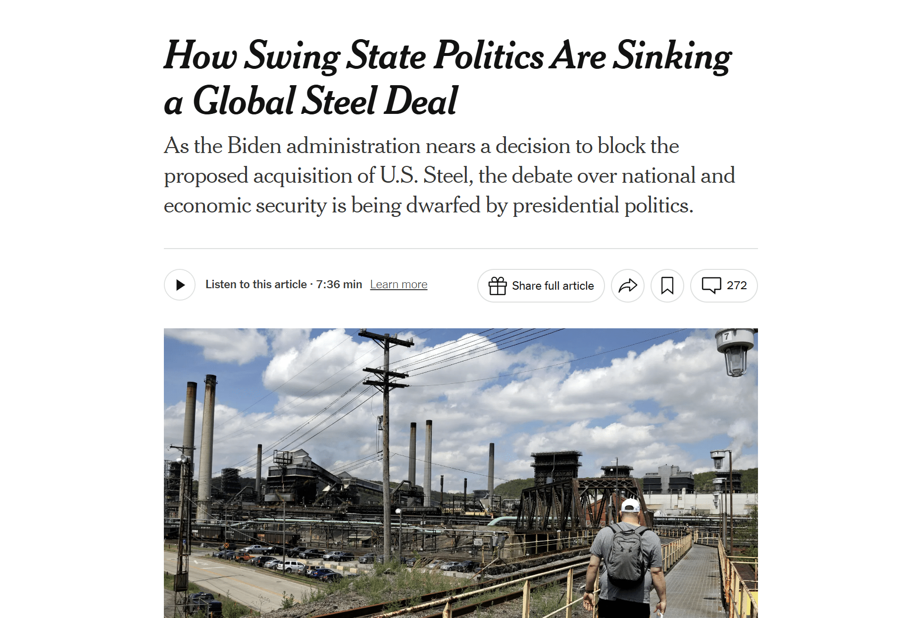 友岸外包”政策受考验：拜登政府欲阻止日本钢铁公司收购- 中美印象